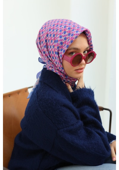 Silk Home Olinda Eşarp 48005-22 Mor, Pembe, Kırmızı, Turkuaz