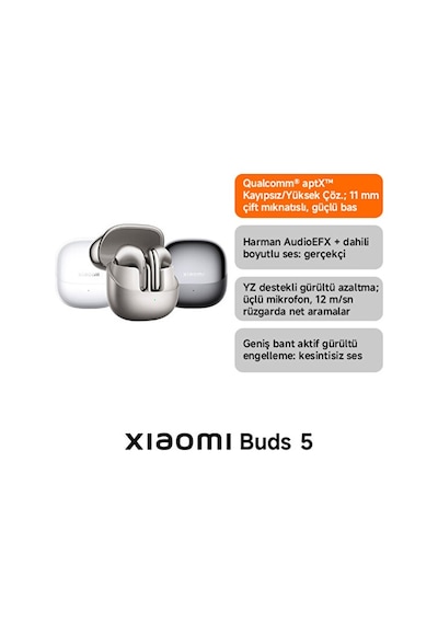 Xiaomi Buds 5 Bluetooth 5.4 Kulak İçi Kulaklık
