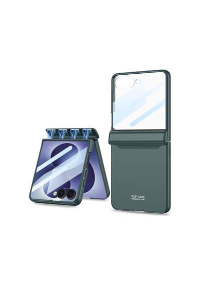 Samsung Galaxy Uyumlu Z Flip 8 Kılıf M-magnet Standlı Case Yeşil
