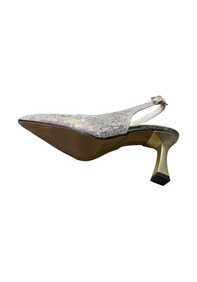 Yaren Moda Kadın Kadeh Topuklu İşlemeli Arkası Açık Stiletto Altın - 870536469 Altın