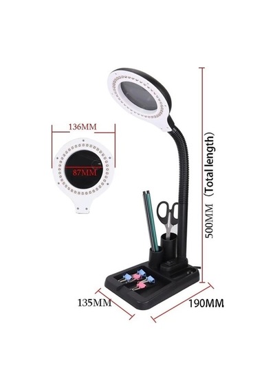 Esnek 5x /10x,40 Led Işıklı Büyüteç ,lamba Büyüteç Okuma, Çalışma Lehim Masa Lambası A808