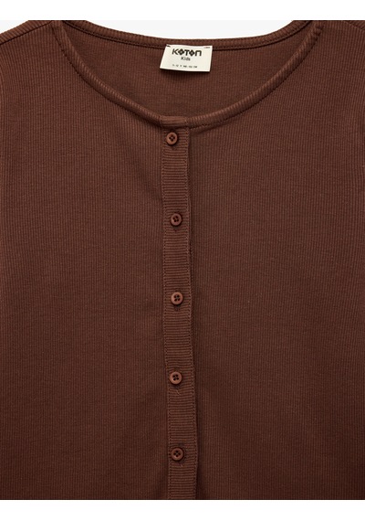 Koton Pamuklu Slim Fit Bisiklet Yaka Uzun Kollu Düğmeli Ribanalı Tişört Kahverengi 7wkg10412ak Kahve Koton Pamuklu Slim Fit Bisiklet Yaka Uzun Kollu Düğmeli Ribanalı Tişört Kahverengi 7wkg10412ak Kahve