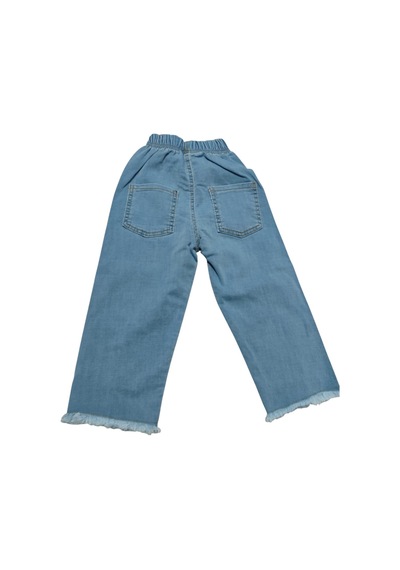 Erdem Kıds Kız Çocuk Pamuklu Beli Lastikli Jean Pantolon Günlük Rahat Kalıp Geniş Bol Paça Kot Pantolon Mavi Mavi Erdem Kıds Kız Çocuk Pamuklu Beli Lastikli Jean Pantolon Günlük Rahat Kalıp Geniş Bol Paça Kot Pantolon Mavi Mavi