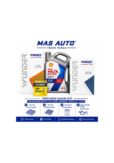 Volkswagen Golf 7 / Audi A3 / Seat / Skoda Octavia / Volkswagen Jetta 1.2 - 1.4 Tsı Periyodik Bakım Seti
