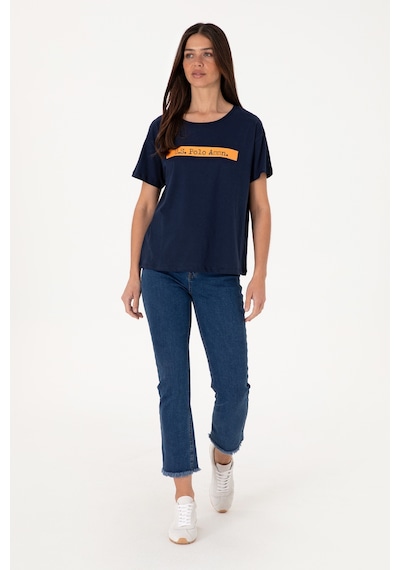 U.S. Polo Assn. Kadın Lacivert Bisiklet Yaka Tişört 50299669-VR033