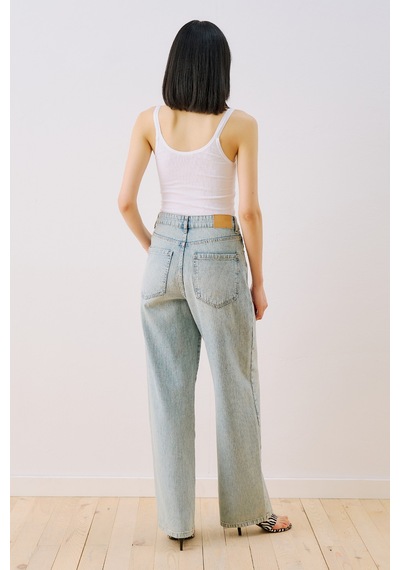 Manuka Çizgili Denim Straıght Pantolon Açık Mavi Ss26pnt00025-03