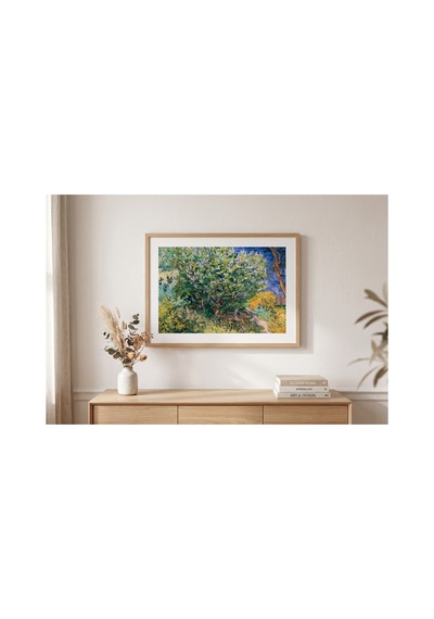 Van Gogh Lilac Bush Çerçevesiz Poster 30x42 Cm A3 Tablo Duvar Dekoru Mat Fotoğraf Kağıdı