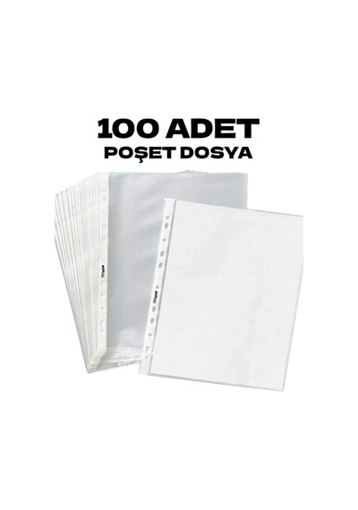 100 Adet A4 Şeffaf Dosya Föy Poşet Dosya 1