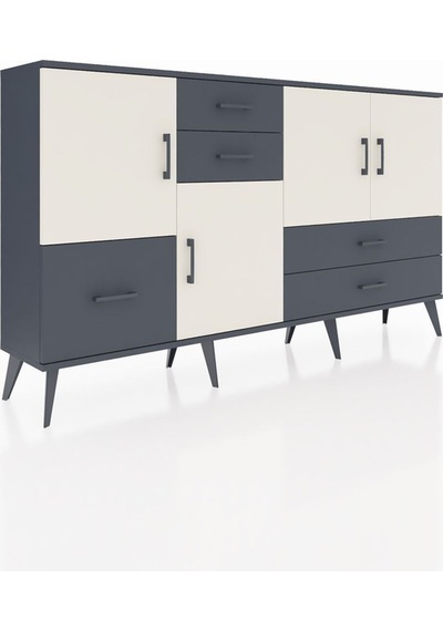 Arges Konsol 4 Raflı 5 Çekmeceli 4 Kapaklı 176x30x99 Antrasit-aytaşı/antrasit Aytası/antrasıt - Antrasıt Arges Konsol 4 Raflı 5 Çekmeceli 4 Kapaklı 176x30x99 Antrasit-aytaşı/antrasit Aytası/antrasıt - Antrasıt