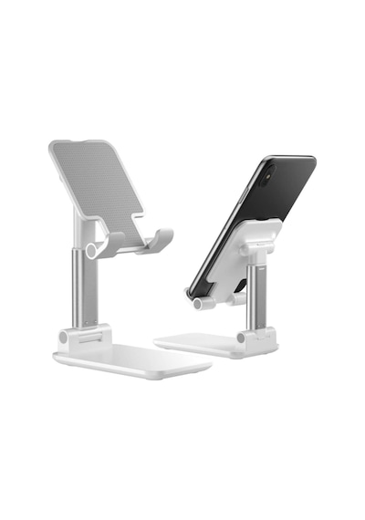 Beyaz Gümüş Katlanabilir Masaüstü Tablet Ve Telefon Tutucu Deskop Stand Rz-054 Beyaz-gümüş