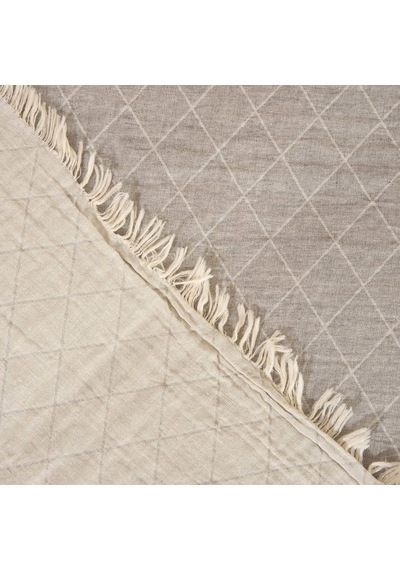 Soft Diamond Müslin Çift Kişilik Yatak Örtüsü - Gri - 200x220 Cm Renkli