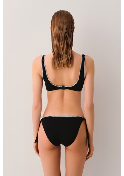 Suwen Lisa Bağcıklı Kroşetalı Bikini Alt Sb25510012012 Siyah