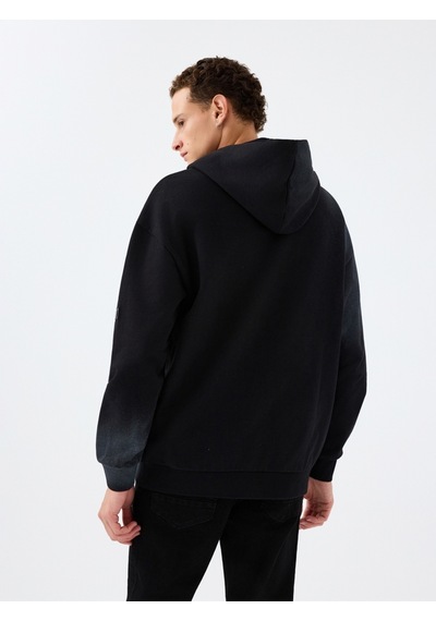 Oversize Fit Erkek Sweatshirt Siyah