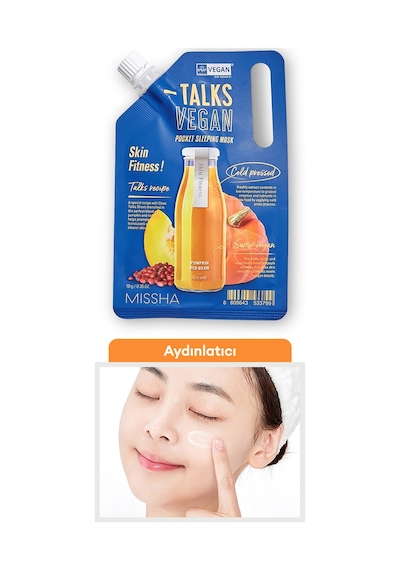 Missha Bir Görünüm Sunan Vegan Uyku Maskesi Talks Vegan Squeeze Pocket Sleeping Mask(Skin Fitness)