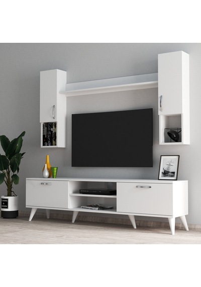 Mega 180 lik Kapaklı Raflı Tv Ünitesi Beyaz - TVU0201 Mega 180 lik Kapaklı Raflı Tv Ünitesi Beyaz - TVU0201