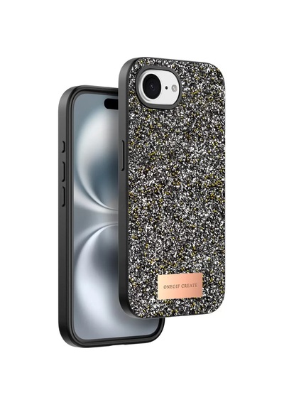 Onegif Apple iPhone Uyumlu  16e Uyumlu Bright Simli Kapak - Gümüş