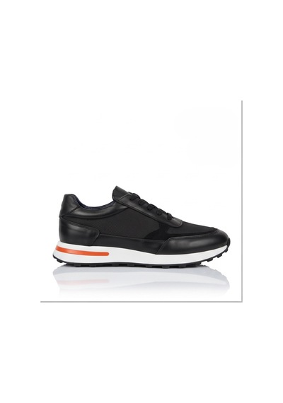 Crc Ayakkabı Premium %100 Hakiki Deri Hakiki Erkek Sneaker / Şık Ve Rahat Spor Ayakkabı Siyah Bağcıksız