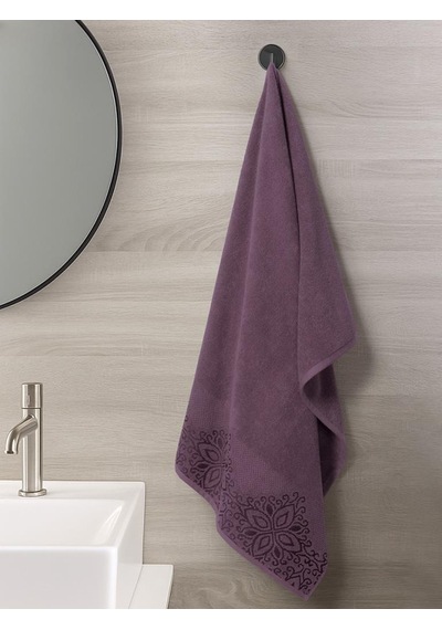 Pamuk Tekli Havlu Jakarlı Karna Home Klover - 50 X 90 Lavanta