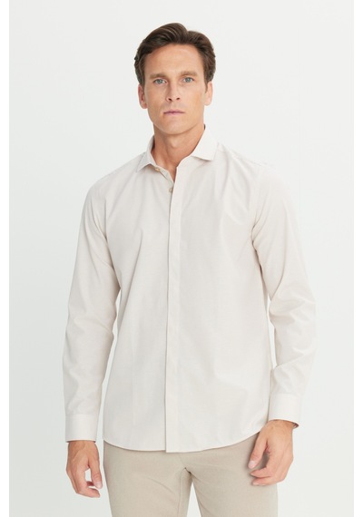 AC&Co / Altınyıldız Classics Erkek Beyaz Vızon Slim Fit Dar Kesim Klasik Yaka Pamuklu Armürlü Gömlek Beyaz Vızon AC&Co / Altınyıldız Classics Erkek Beyaz Vızon Slim Fit Dar Kesim Klasik Yaka Pamuklu Armürlü Gömlek Beyaz Vızon