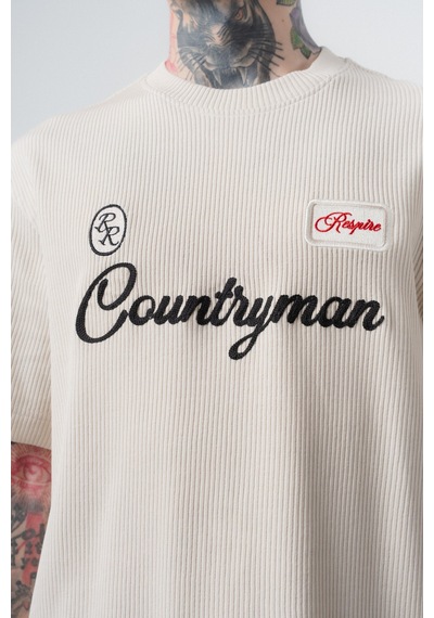 Erkek Countryman Nakışlı Regular Fit T-shirt Şort Takım Bej