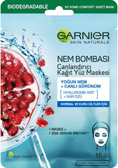 4 Adet Garnier Nem Bombası Canlandırıcı Kağıt Yüz Maskesi
