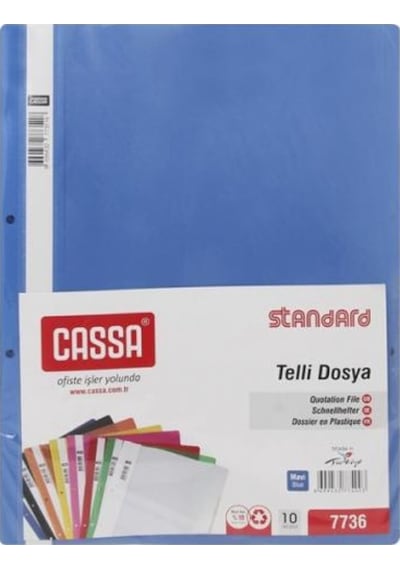 Cassa Standart 10'lu Telli Dosya Mavi