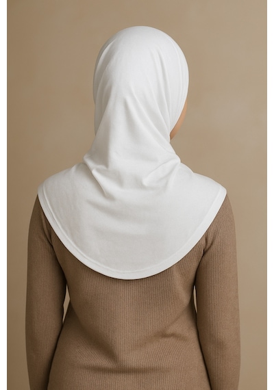 Sonbaharmoda Rahat Ve Şık İki Parça Viskon Likralı Tesettür Hijab Bone İçlik Günlük Kullanım Ve Namaz İçin Beyaz