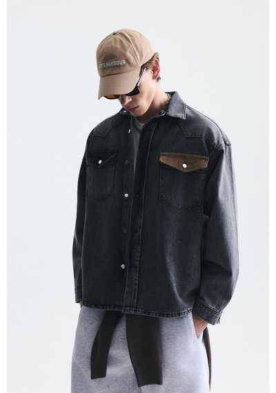Vamos Oversize Kot Gömlek Gri