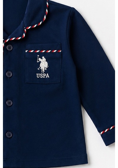 U.S. Polo Assn. Erkek Bebek Lacivert Gömlek Pijama Takımı Usb3198-c-v1 Usb3198-c-v1