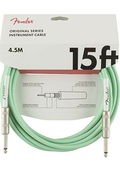 Fender Original Enstruman Kablosu 15' Surf Yeşil Kablo 4.5 M