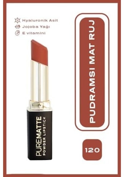 Powder Lipstick No: 120 - Nemlendirici Pudramsı Mat Ruj 0