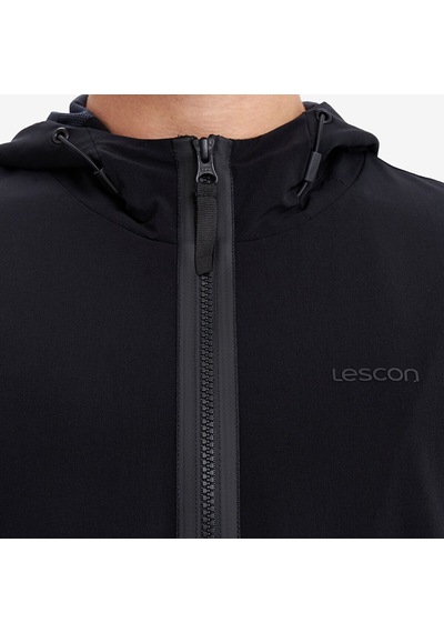 Lescon Siyah Erkek Fermuarlı Kapüşonlu Sweatshirt 26n-1102