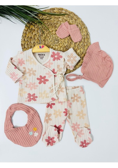 Alpbebe Edmonton Papatyalar 5li Yenidoğan Set -pembe Pembe