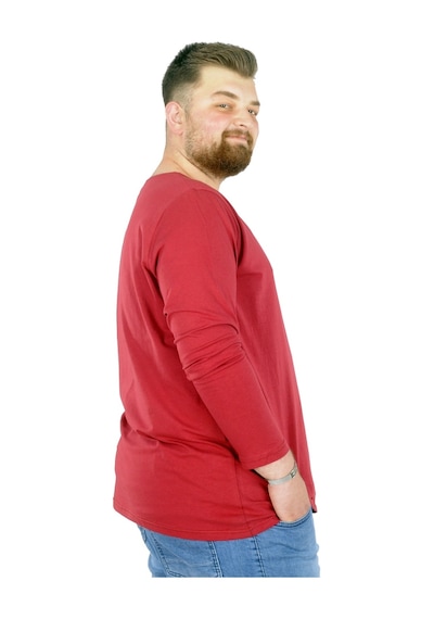 Mode Xl Büyük Beden Erkek Tshirt Likralı Bisiklet Yaka 20102 Bordo 001