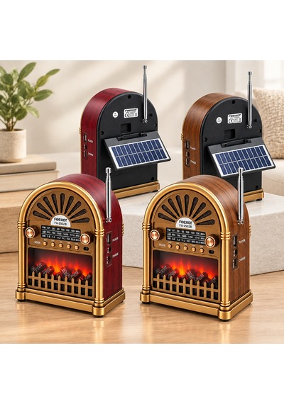 Solar Şarjlı Retro Bluetooth Radyo Hoparlör - Am/fm/sw, Usb/type-c