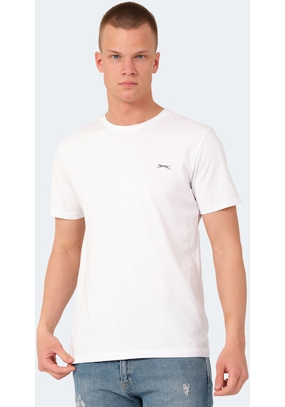 Slazenger VEDA Erkek Baskılı Beyaz Tişört