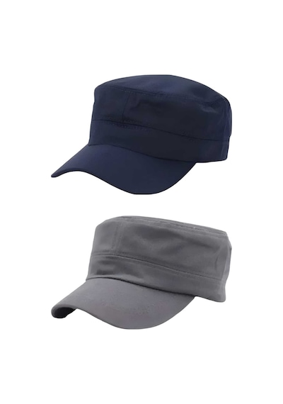 Uniquetrenders Unisex Pamuklu Castro Şapka 2 Adet Lacivert Gri Gri - Lacivert