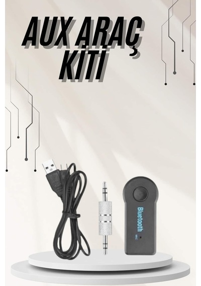 Yeni Nesil Bluetooth Aux Araç Kiti Siyah Tv Tablet Telefon Araç Araba -
