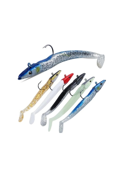 Valkyrie 5 Adet 12cm 20gr Silikon Jig Balık Yem Seti Çipura Levrek Katili Kutulu