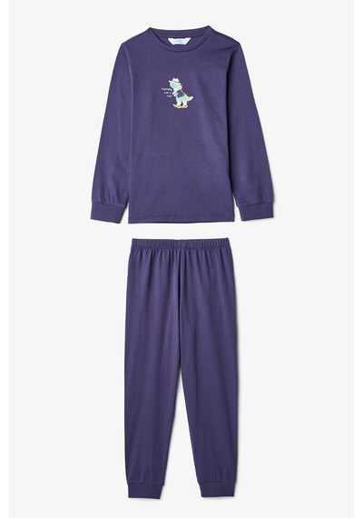 Penti Erkek Çocuk Dino Farm Çizgili Pamuklu Uzun Kollu 2li Pijama Takımı Çok Renkli