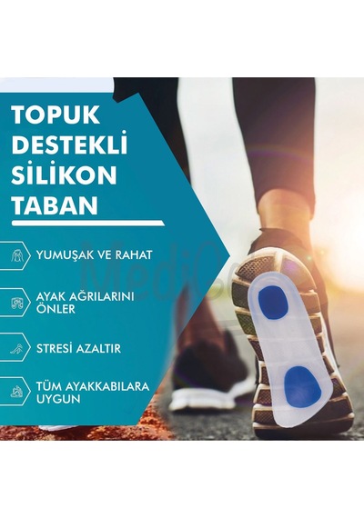 Medigel MG02 - Silikon 3/4 Ortopedik Topuk Dikeni Yumuşak Tabanlık