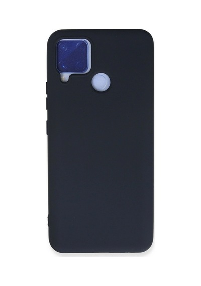 Realme C15 Kılıf Nano İçi Kadife Silikon - Lacivert -