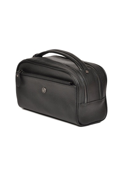 Praff Leather Siyah Hakiki Deri Çok Bölmeli Erkek Portfoy El Çanta Pc-001