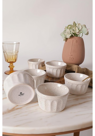 Reaktif Krem Badem Suffle Kasesi 9 Cm 6 Adet Q59 Çok Renkli
