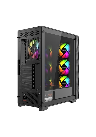 Fazeon F7 650w 80+ Bronze Tempered Glass Mesh 4x Rgb Fanli Siyah Atx Bilgisayar Kasasi