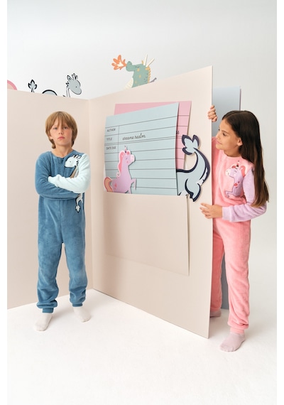 Penti Kız Çocuk Pembe Drift Tef Unicorn Desenli Uzun Kollu Tulum Pk32