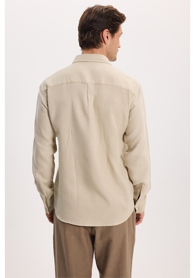 Tudors Erkek Relax Fit Rahat Kesim Oversize Müslin Viskon Pamuklu Tek Cepli Düz Bej Gömlek-42674 Tudors Erkek Relax Fit Rahat Kesim Oversize Müslin Viskon Pamuklu Tek Cepli Düz Bej Gömlek-42674