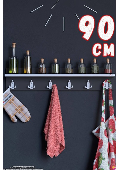 Kedi 18 Kancalı Mutfak Askısı 3'lü Set 76,4x19 Cm - Şık Tasarım, Çok Amaçlı Düzenleyici Ve Yer Tasarrufu Gri Kedi 18 Kancalı Mutfak Askısı 3'lü Set 76,4x19 Cm - Şık Tasarım, Çok Amaçlı Düzenleyici Ve Yer Tasarrufu Gri