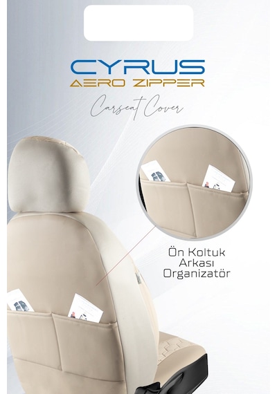 Chrysler Lhs Deri Detaylı Oto Koltuk Kılıfı Ön Arka Set Cyrus Bej