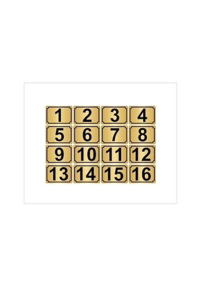Metal Kapı,Masa,Dolap Numarası 5Cmx7Cm 16 Adet (1…16) (429037448)